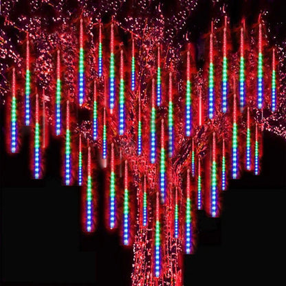 Chuveiro de meteoros luzes da corda rua bateria energia 30cm natal led luz decoração casa beiral ao ar livre indoor festa casamento jardim