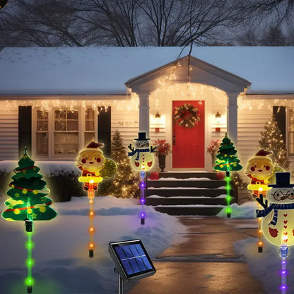 6 pçs movido a energia solar luzes de estaca de natal decoração de natal luzes led ao ar livre à prova dwaterproof água jardim passarela feriado 870