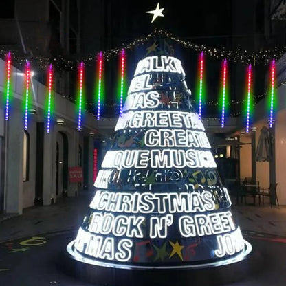 Chuveiro de meteoros luzes da corda rua bateria energia 30cm natal led luz decoração casa beiral ao ar livre indoor festa casamento jardim