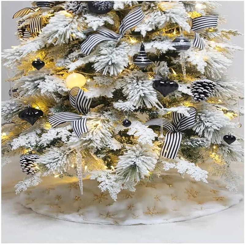 Moda árvore de natal saia tapete sob as decorações para casa floco de neve 78/90/122cm novo pé tapete 2026 decoração de natal