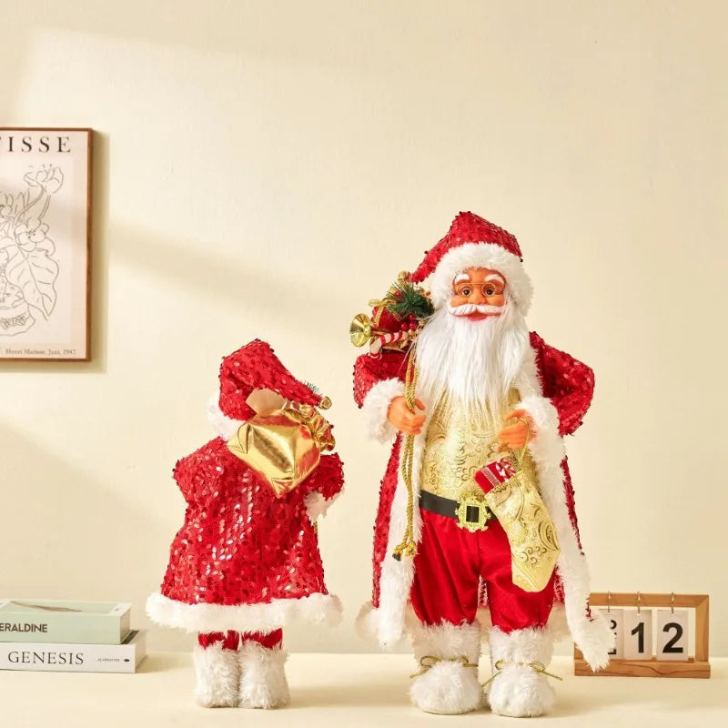 60cm grande papai noel feliz natal decorações para casa feliz ano novo 2023 tecido tricô roupas boneca decoração da janela