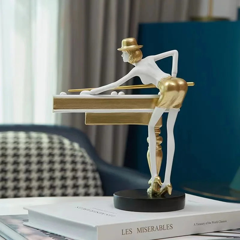 Nórdico Bilhar Resina Ornamento, Home Decor Artesanato, Estátua, Mesa De Escritório, Figurinhas Decoração, Estante Escultura, Home Acessórios