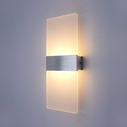 Lâmpada de parede minimalista moderna, luz de parede LED interna, fio rígido acrílico de alumínio, arandelas de escada de corredor de sala de estar de quarto