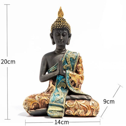 Grande estátua de buda tailândia buda escultura resina verde artesanal budismo estatueta meditação decoração para casa