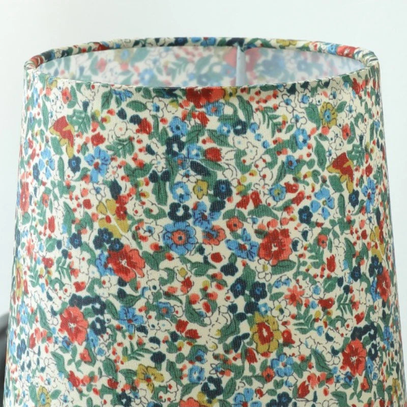 Francês retro floral estilo fresco lâmpada de mesa nordic retro quarto estudo sala leitura decoração candeeiro mesa pano cerâmica luzes led