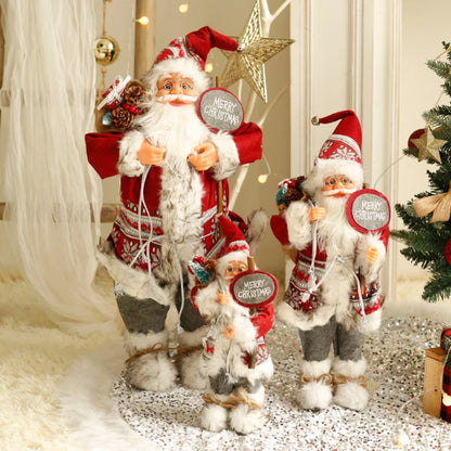 60cm grande papai noel feliz natal decorações para casa feliz ano novo 2023 tecido tricô roupas boneca decoração da janela