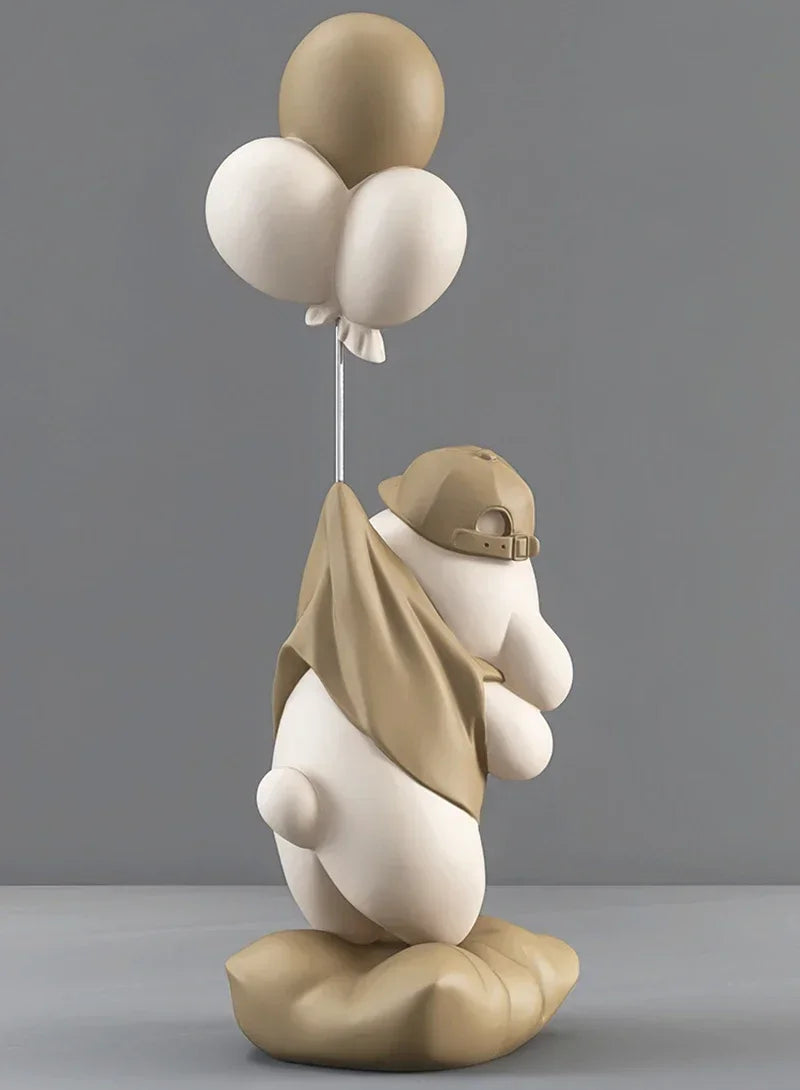 Decoração de casa criativa cão urso esculturas balão filhote de cachorro estátuas casa ornamento decorativo estatueta para armário tv sala estar decoração