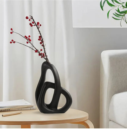 CAPIRON-Vaso Cerâmico Abstrato, Arranjo De Flores, Sala De Estar, Mesa De Escritório, Decoração Para Casa Acessórios, Interior Pampas Grama