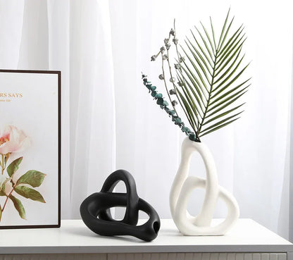 CAPIRON-Vaso Cerâmico Abstrato, Arranjo De Flores, Sala De Estar, Mesa De Escritório, Decoração Para Casa Acessórios, Interior Pampas Grama