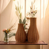 Vaso de Plástico com Aparência de Rattan