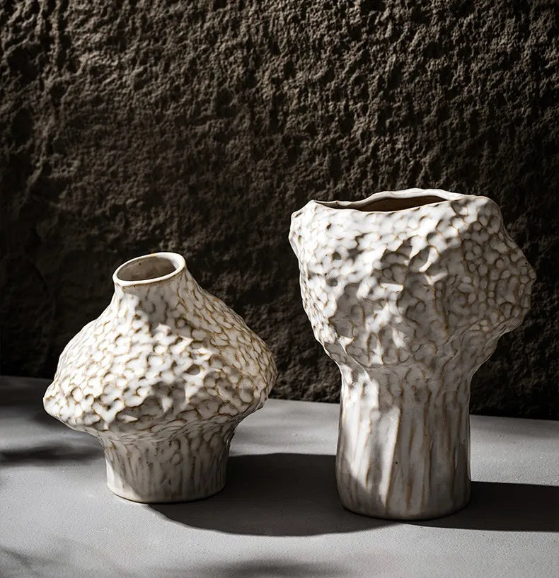 Vaso Cerâmico com Flores Secas