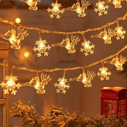 Led multi colorido floco de neve estrela luzes da corda colorido feriado pendurado luzes árvore natal interior & exterior decorações do jardim