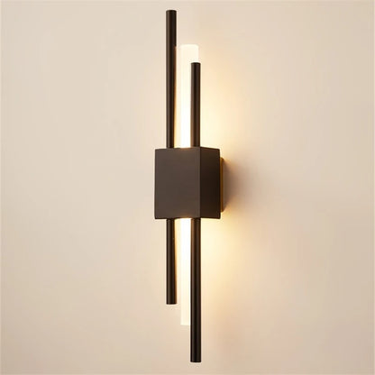 Moderno e minimalista ferro arte lâmpada de parede para sala estar arandelas linha tubo luminária led acrílico abajur iluminação interior