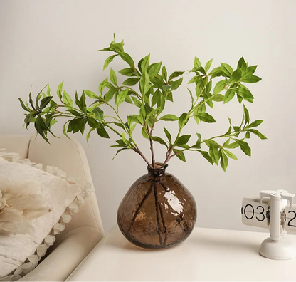 Vaso de vidro marrom minimalista, vaso de plantas hidropônicas, decoração de mesa, arranjo de flores, vasos florais, decoração estética de quarto