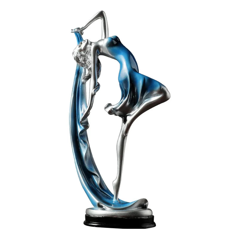 Europeia Bela Dança Menina Escultura, Resina Elegante Ofício Ornamento, Sala De Estar Figura Da Moda, Decoração