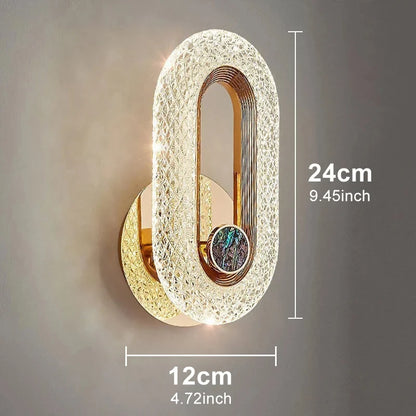 Arandela de Cristal LED | Design Oval Dourado