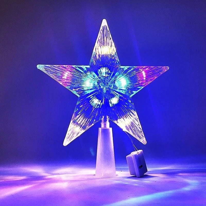 15cm decoração de natal brilhante árvore topper glitter brilhante estrela enfeites de árvore de natal para decoração de casa navidad ano novo 2026 presente