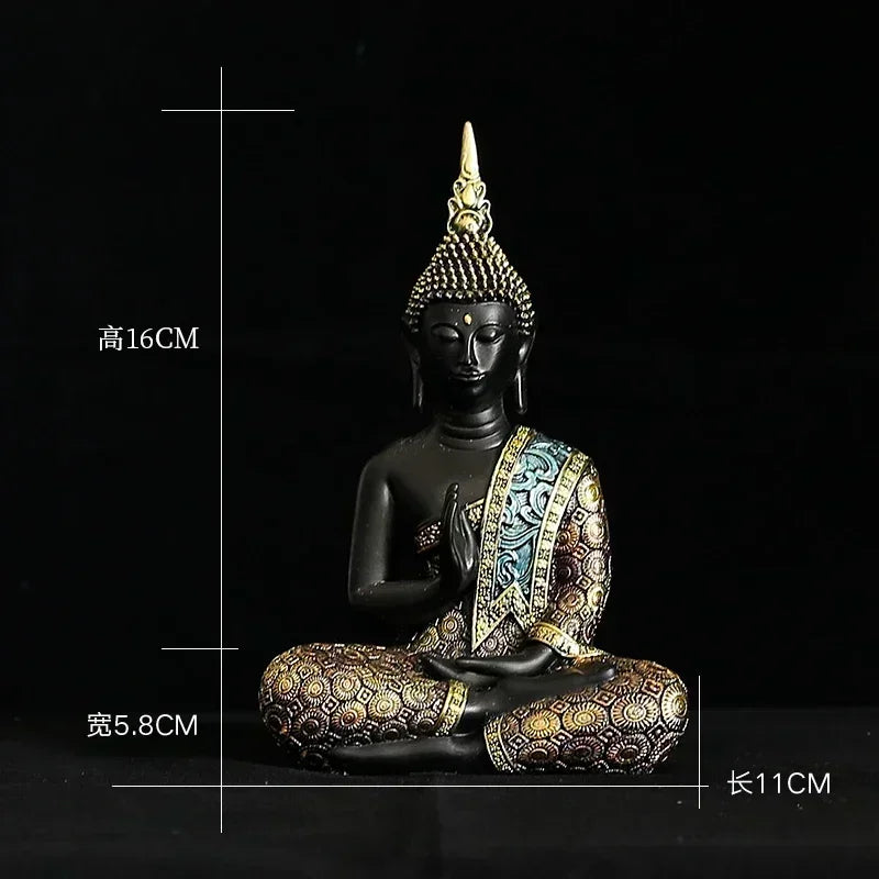 Grande estátua de buda tailândia buda escultura resina verde artesanal budismo estatueta meditação decoração para casa