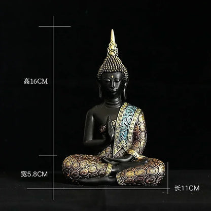 Grande estátua de buda tailândia buda escultura resina verde artesanal budismo estatueta meditação decoração para casa