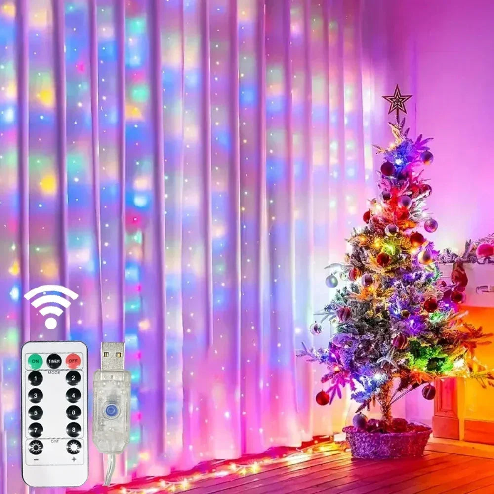 Luzes de fadas com controle remoto, 3 4 6 metros, usb, led, cortina, luzes, para natal, casa, quarto, decoração, festa festiva