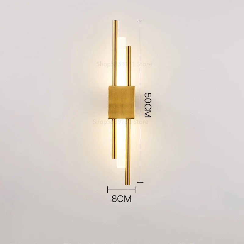 Moderno e minimalista ferro arte lâmpada de parede para sala estar arandelas linha tubo luminária led acrílico abajur iluminação interior