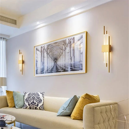 Moderno e minimalista ferro arte lâmpada de parede para sala estar arandelas linha tubo luminária led acrílico abajur iluminação interior