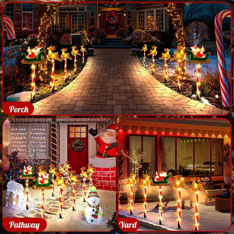 5 pc/set solar papai noel & elk luzes do jardim ao ar livre à prova dwaterproof água lâmpadas do gramado decoração iluminação de paisagem para o natal, festival