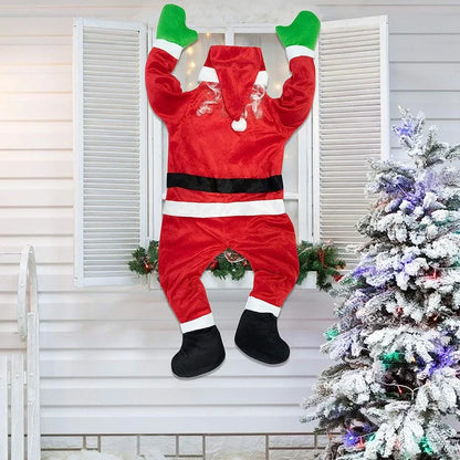 Decoração de natal de 170cm, papai noel pendurado para janela de escalada, varanda, telhado, chaminé, decorações suspensas ao ar livre de papai noel