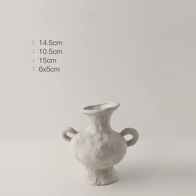 Vaso de flores simples estilo nórdico hidroponia, vasos brancos de cerâmica, acessórios de mesa, decoração estética de banheiro