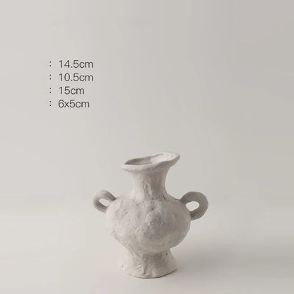 Vaso de flores simples estilo nórdico hidroponia, vasos brancos de cerâmica, acessórios de mesa, decoração estética de banheiro