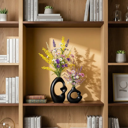 CAPIRON-Conjunto de Vaso Cerâmico Fosco para Decoração de Casa, Pampas Grama, Flor Seca, Acessórios Nórdicos Modernos, Interior de Mesa, Conjunto de 2