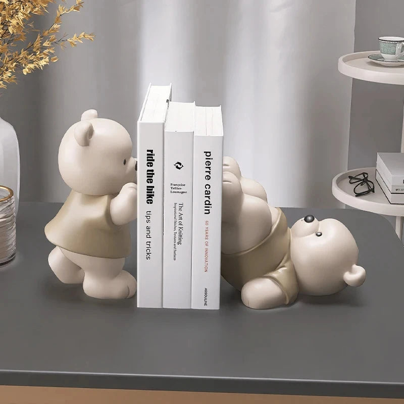 Estatueta De Fim Do Livro De Urso, Estilo Creme, Little Decorações, Sala De Estar, Corredor, Armário De Vinho, Estante, Decoração De Casa, Presente De Aniversário, Bonito