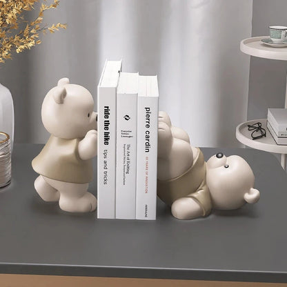 Estatueta De Fim Do Livro De Urso, Estilo Creme, Little Decorações, Sala De Estar, Corredor, Armário De Vinho, Estante, Decoração De Casa, Presente De Aniversário, Bonito