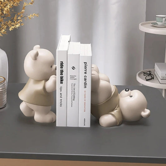 Estatueta De Fim Do Livro De Urso, Estilo Creme, Little Decorações, Sala De Estar, Corredor, Armário De Vinho, Estante, Decoração De Casa, Presente De Aniversário, Bonito