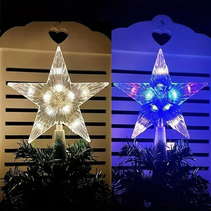15cm decoração de natal brilhante árvore topper glitter brilhante estrela enfeites de árvore de natal para decoração de casa navidad ano novo 2026 presente
