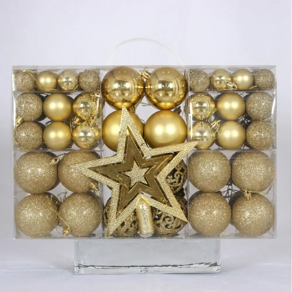 Conjunto de bolas de natal de plástico da moda, 100 peças, 18 cores, 8cm, bolas de árvore de natal suspensas, vitrine de enfeites de natal