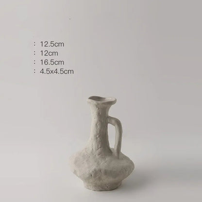 Vaso de flores simples estilo nórdico hidroponia, vasos brancos de cerâmica, acessórios de mesa, decoração estética de banheiro