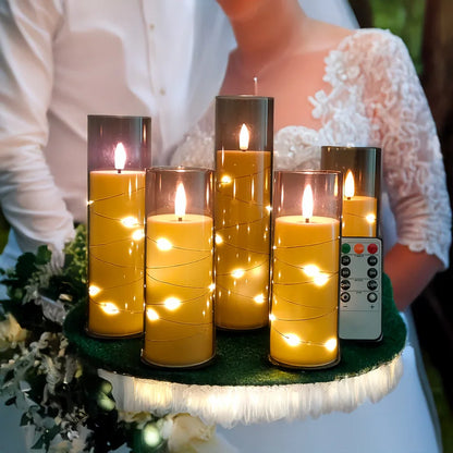 Velas led eletrônicas sem chama com luz de corda, decoração de casa. decoração de festa de feriado, velas de casamento, lâmpada de atmosfera 5 tamanhos