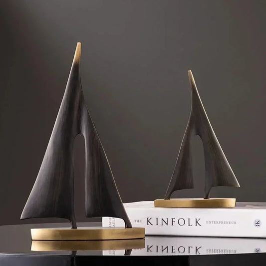 Smooth Sailing Veleiros para decoração de sala, decoração de mesa, casa e quarto, artesanato de resina, 2 pcs