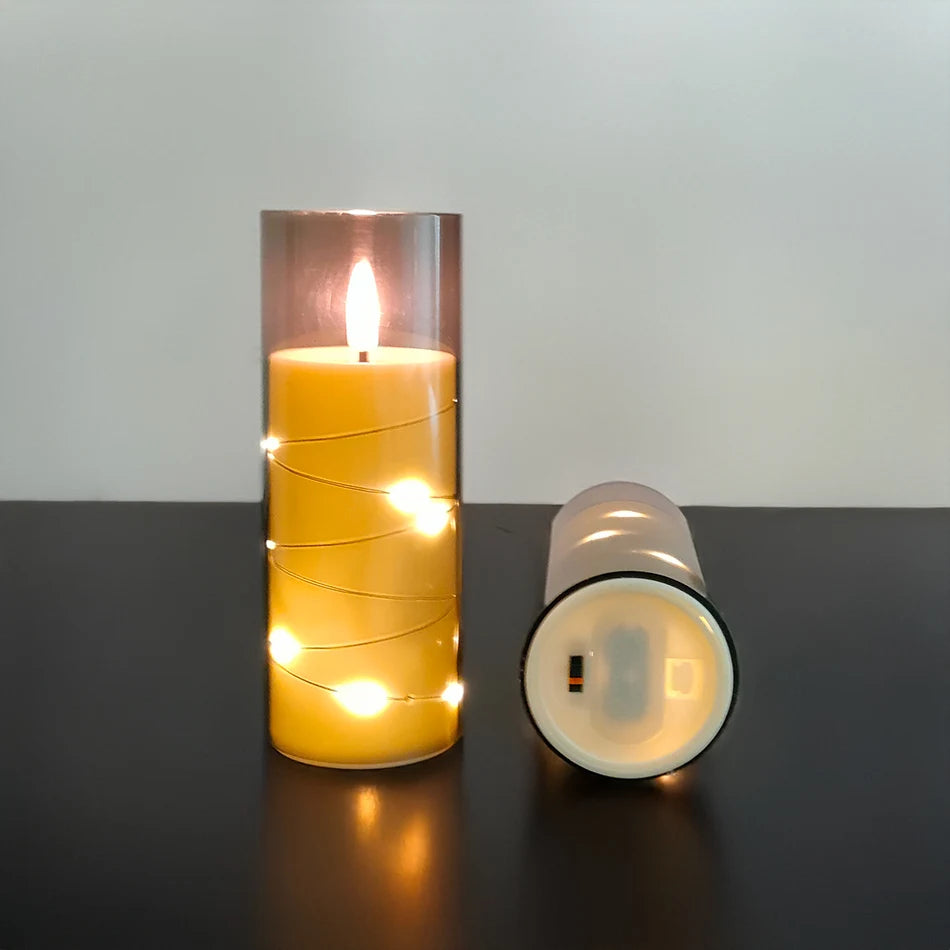 Velas led eletrônicas sem chama com luz de corda, decoração de casa. decoração de festa de feriado, velas de casamento, lâmpada de atmosfera 5 tamanhos