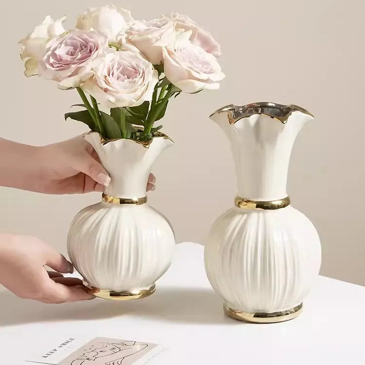 Vaso de cerâmica americano de alta qualidade, porcelana retrô azul e branca, decoração europeia de sala de estar, arranjo floral, luxo leve