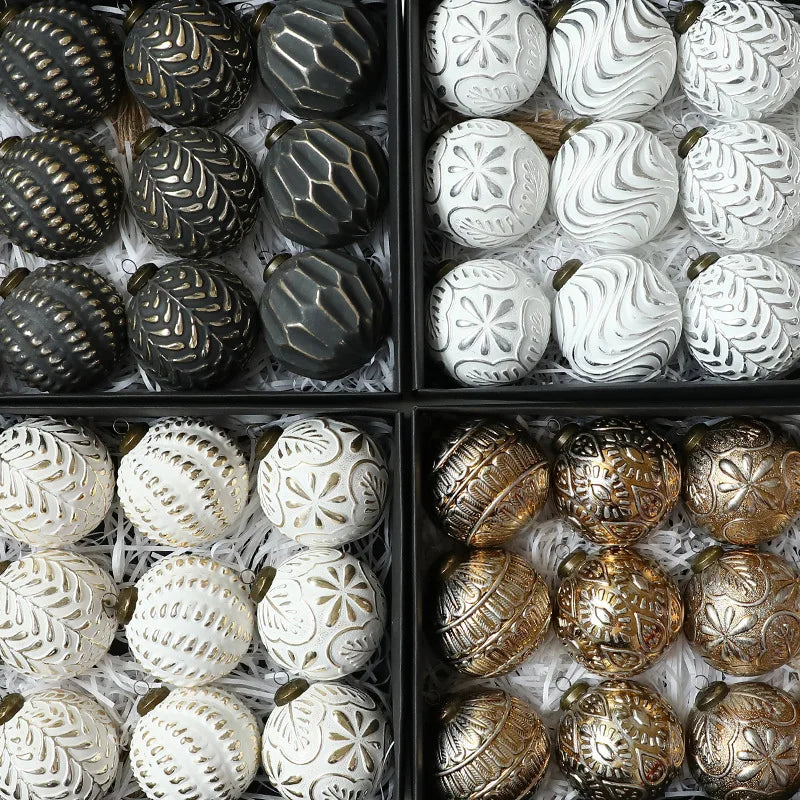 12 pçs 8cm bolas de natal antigas luxo natal decorativo pendurado ornamentos festa de ano novo esferas de natal pingente conjunto