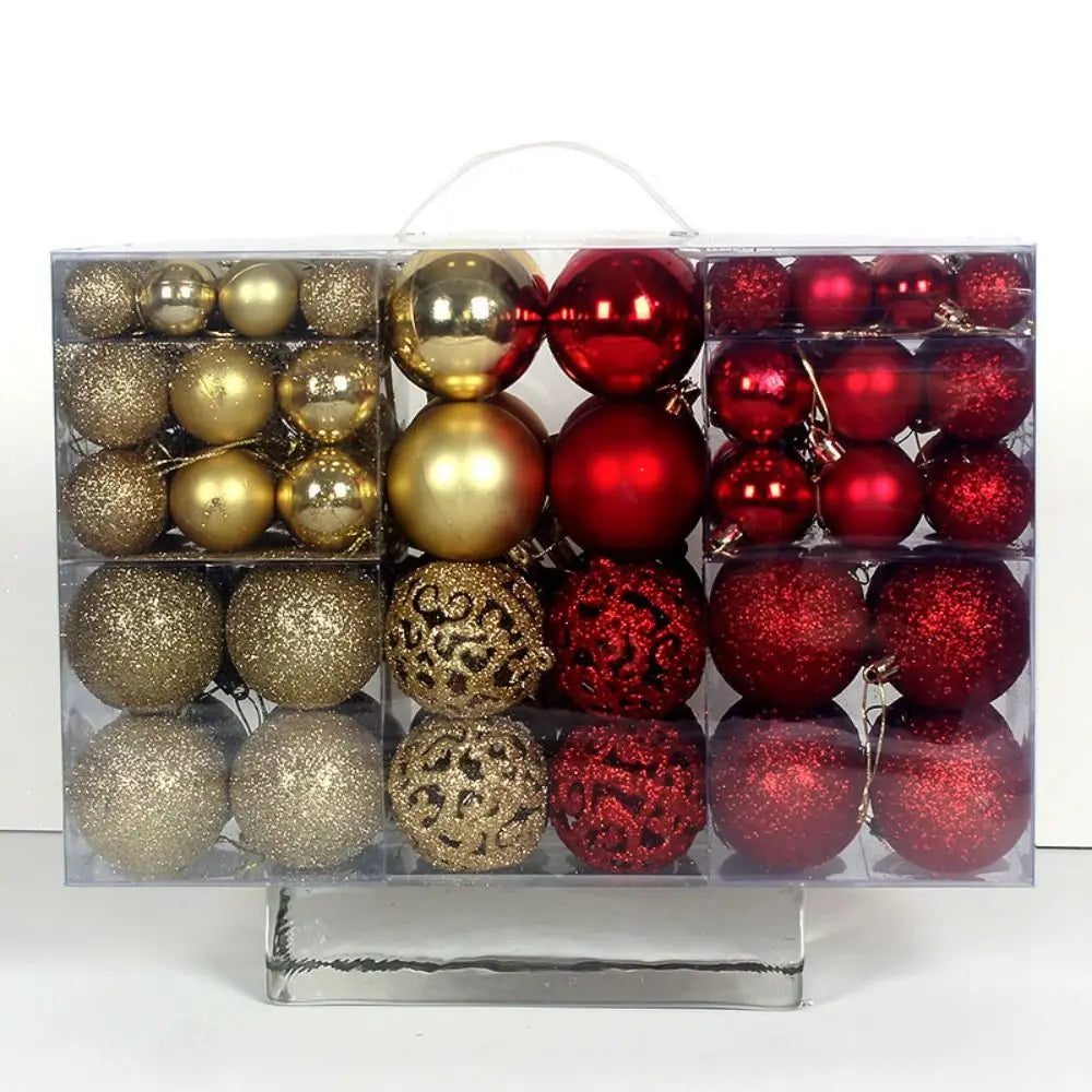 Conjunto de bolas de natal de plástico da moda, 100 peças, 18 cores, 8cm, bolas de árvore de natal suspensas, vitrine de enfeites de natal