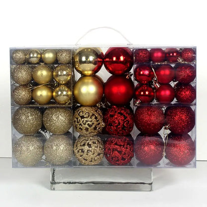 Conjunto de bolas de natal de plástico da moda, 100 peças, 18 cores, 8cm, bolas de árvore de natal suspensas, vitrine de enfeites de natal