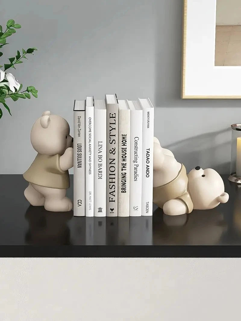 Estatueta De Fim Do Livro De Urso, Estilo Creme, Little Decorações, Sala De Estar, Corredor, Armário De Vinho, Estante, Decoração De Casa, Presente De Aniversário, Bonito