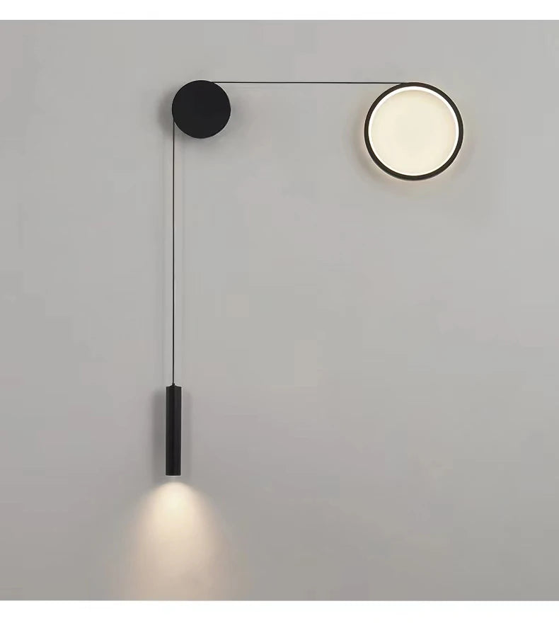 Asanzuo conduziu a luz de parede escada corredor criativo círculo arandela moderna casa sala estar decoração luz lâmpadas parede cabeceira