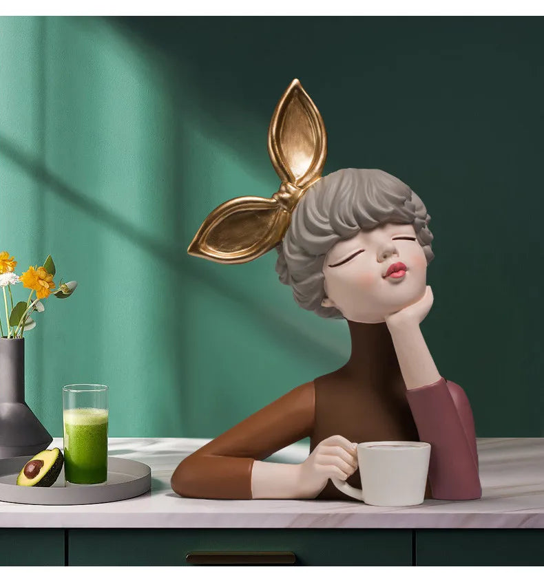 Estatuetas nórdicas de fada borboleta, acessórios de decoração de quarto, artesanato de penteadeira kawaii, estátua, presente de aniversário para menina