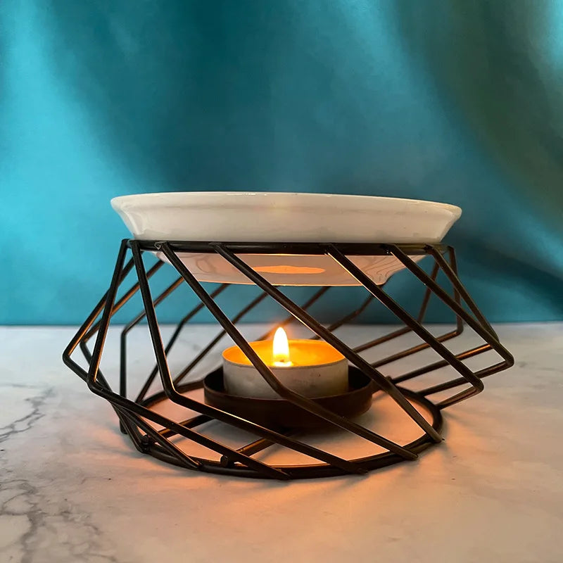 Nordic luz de luxo incenso ferro castiçal incenso porcelana prato escritório quarto aromaterapia decoração filme televisão adereços