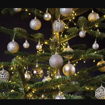 Conjunto de bolas de natal de plástico da moda, 100 peças, 18 cores, 8cm, bolas de árvore de natal suspensas, vitrine de enfeites de natal