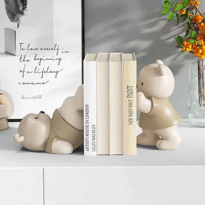 Estatueta De Fim Do Livro De Urso, Estilo Creme, Little Decorações, Sala De Estar, Corredor, Armário De Vinho, Estante, Decoração De Casa, Presente De Aniversário, Bonito